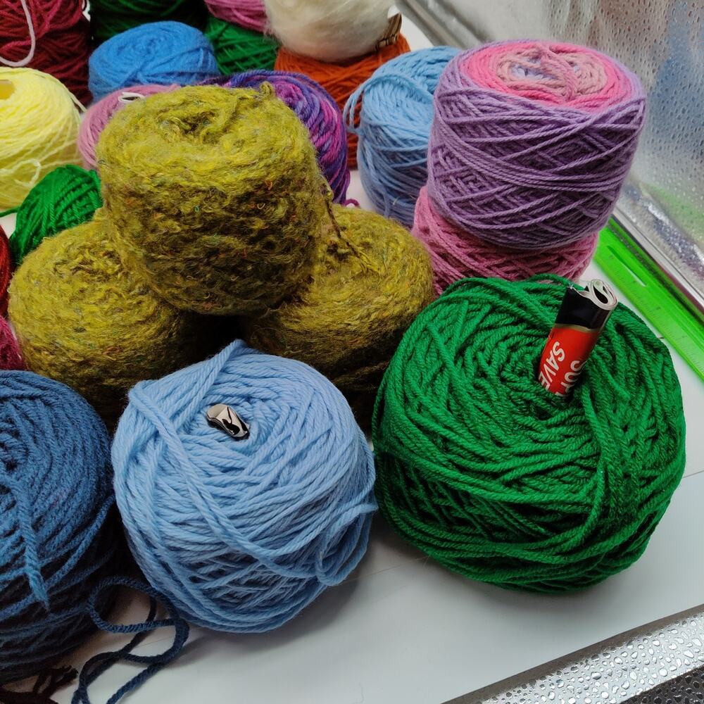 43X Mixed Lion Brand Caron Cakes Yarn Lot Multicolor Wool Acrylic Skeins Balls - Picture 2 of 11